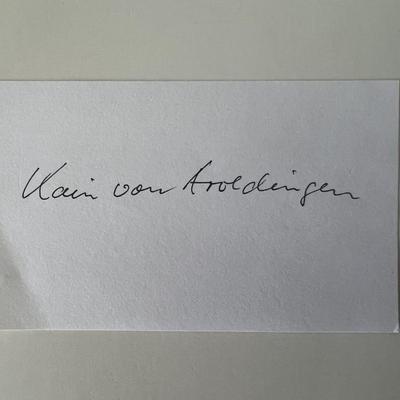 Principal dancer Karin von Aroldingen original signature 