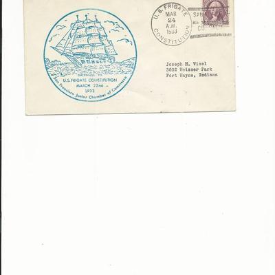 U.S. Frigate Constitution - First Day Cover - San Francisco - 1933