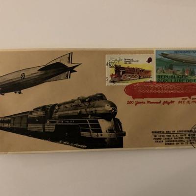 Romantic Era of Dirigibles and Trains - First Day Cover - ZMC-2 U.S. Navy Blimp & Passenger Train Congressional - 1983