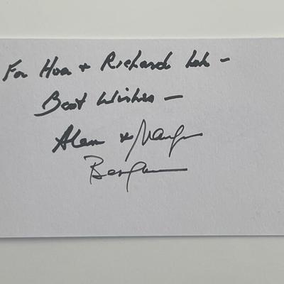 Alan and Marilyn Bergman signed note
