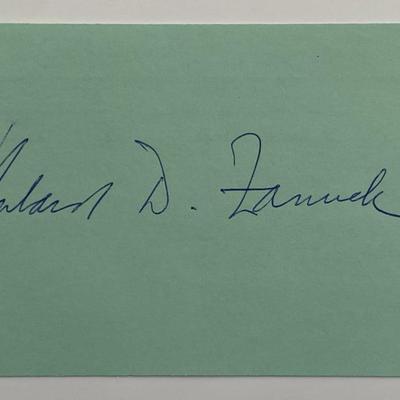 Richard D. Zanuck original signature 