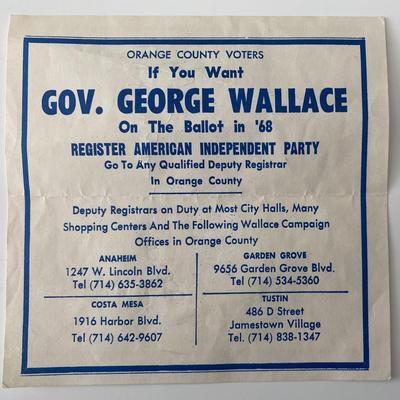 George Wallace original signature 