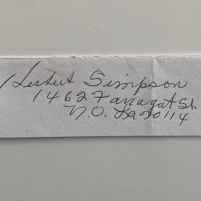 Herbert Simpson original signature 