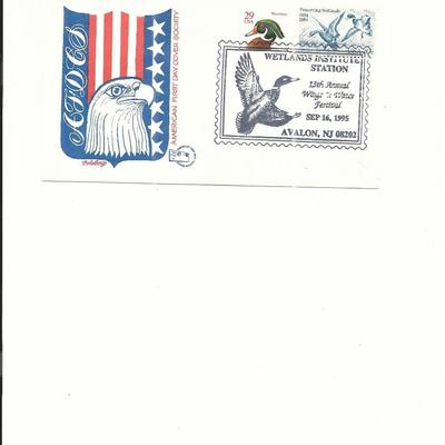 Wetlands Institute - 13th Annual Wings & Water Festival - First Day Cover - 1995 - Avalon, N.J.