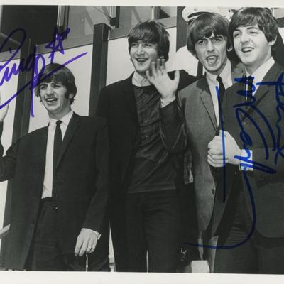 The Beatles vintage photo autographed by Paul McCartney and Ringo Starr
