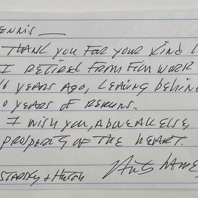 Antonio Fargas signed note 