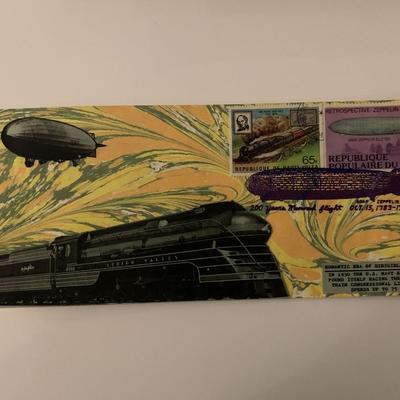 Romantic Era of Dirigibles and Trains - First Day Cover - ZMC-2 U.S. Navy Blimp & Passenger Train Congressional - 1983