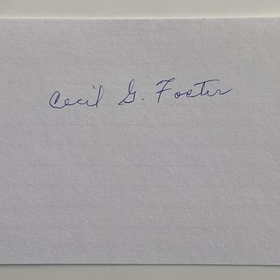 Lt. Col Cecil G. Foster original signature 