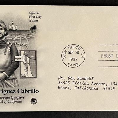 Juan Rodriquez Cabrillo First Day Cover