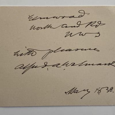 Alfred Wolmark signed note