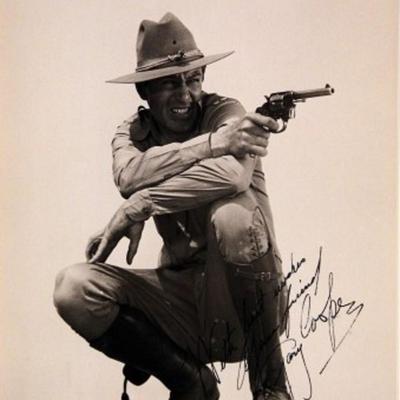 Gary Cooper signed movie still photo 