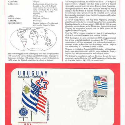 Uruguay - International Tributes to America's Bicentennial FDC