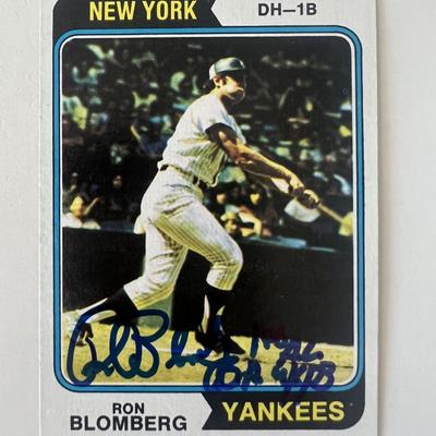 New York Yankees Ron Blomberg signed autograph card 