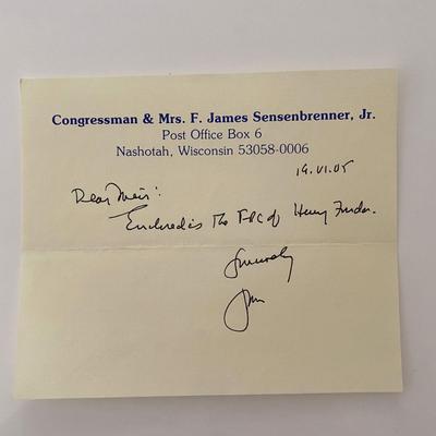 Jim Sensenbrenner signed letter