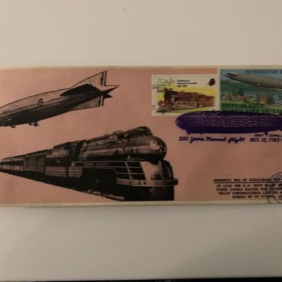 Romantic Era of Dirigibles and Trains - First Day Cover - ZMC-2 U.S. Navy Blimp & Passenger Train Congressional - 1983
