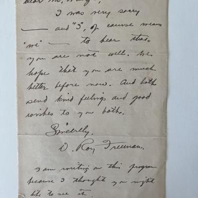 Military director D. Roy Freeman signed letter 