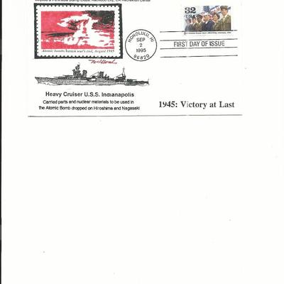 1945: Victory At Last - U.S.S. Indianapolis - Atomic Bomb - First Day Cover  - 1995 - Honolulu, HI