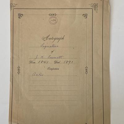 J.K. Emmett signed document 
