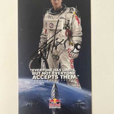 Red Bull Stratos project Felix Baumgartner signed promo card 