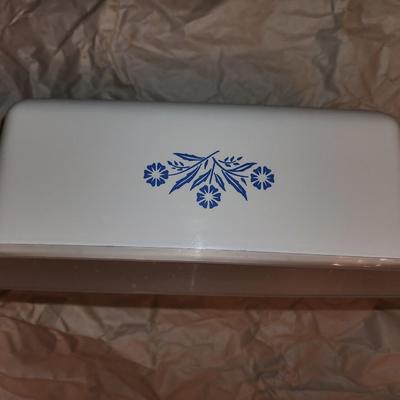 Corningware bread piece. Blue Flower with lid