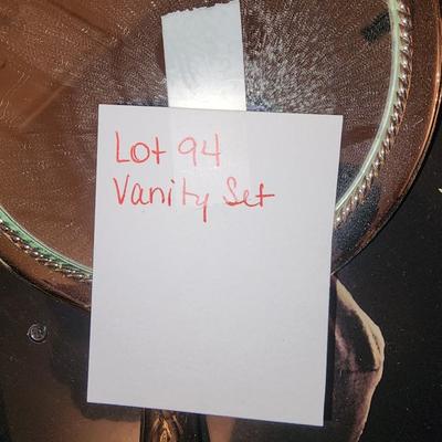 Three Piece gold tone vanity set