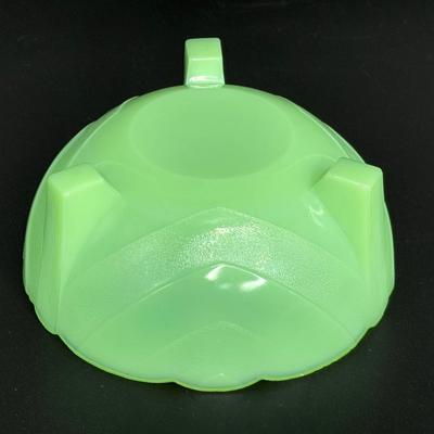 Vintage Chevron Jadeite Bowl - Uranium Glass