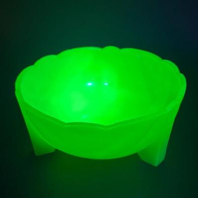 Vintage Chevron Jadeite Bowl - Uranium Glass