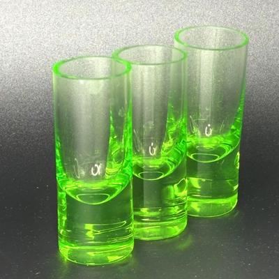Set of 3 Uranium Glass Shot Glasses