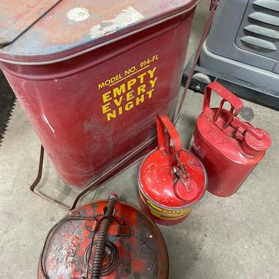 Vintage Eagle oil rag disposal can model 914 FL