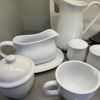 Various white serve ware