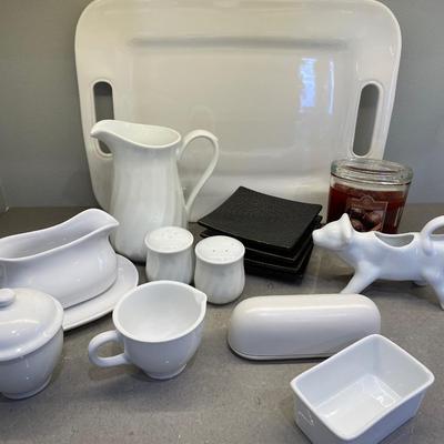 Various white serve ware