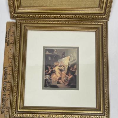 Sale Photo Thumbnail #179: Angelica Kauffmann: Cherubs Painting and Raphael's Sistine Chapel Cherub. Both in good condition. Each one is approx. 12" x 12".