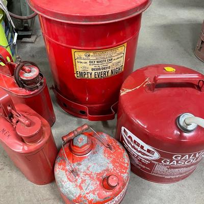 Large Justrite oil rag disposal can