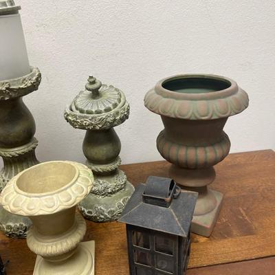 Misc. Decor Lot - Mini Lanterns, Terra Cotta Pots, Candleholders, etc