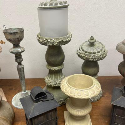 Misc. Decor Lot - Mini Lanterns, Terra Cotta Pots, Candleholders, etc