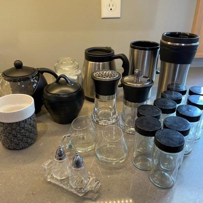 Insulated mugs, S&P sets, etc