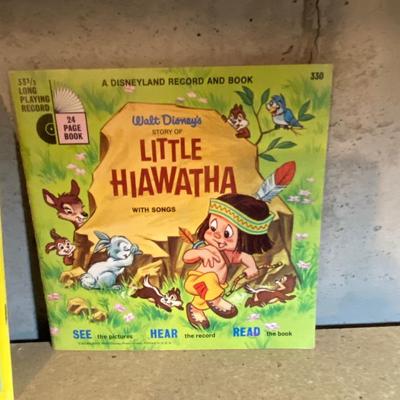 DISNEY’S LITTLE HIAWATHA AND BRER RABBIT W/TAR BABY READ ALONG ON 45’s RECORDS