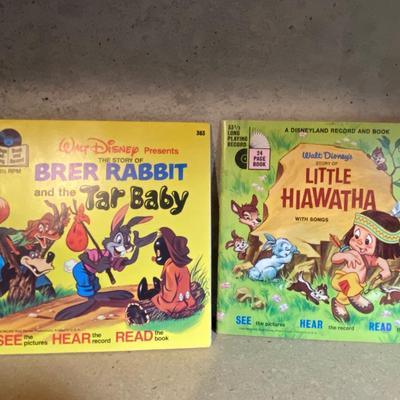 DISNEY’S LITTLE HIAWATHA AND BRER RABBIT W/TAR BABY READ ALONG ON 45’s RECORDS