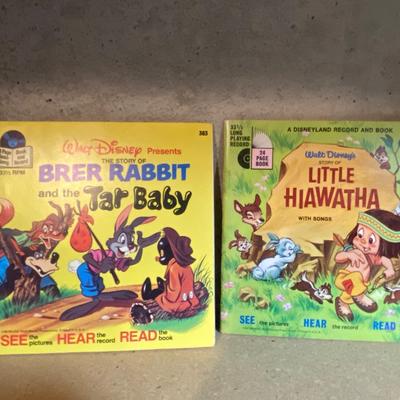 DISNEY’S LITTLE HIAWATHA AND BRER RABBIT W/TAR BABY READ ALONG ON 45’s RECORDS