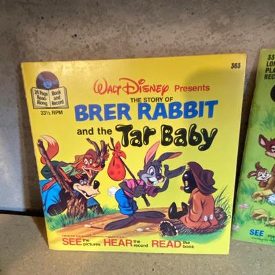 DISNEY’S LITTLE HIAWATHA AND BRER RABBIT W/TAR BABY READ ALONG ON 45’s RECORDS