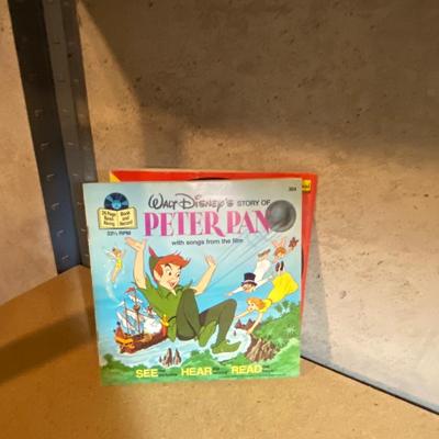 WALT DISNEY JOHNNY APPLESEED, ROBIN HOOD AND PETER PAN ON 45 RECORD READ ALONG