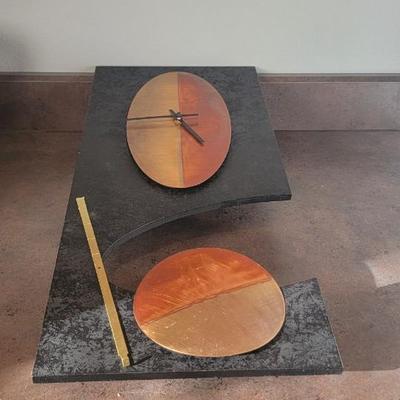 Wall clock brass and copper signed dated