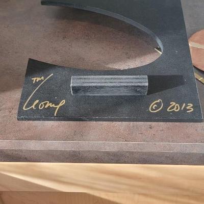 Wall clock brass and copper signed dated