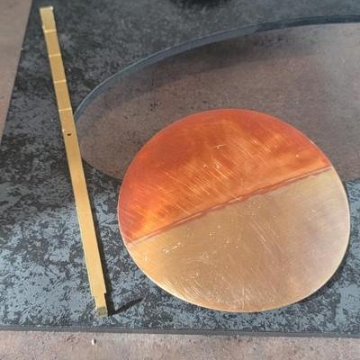Wall clock brass and copper signed dated