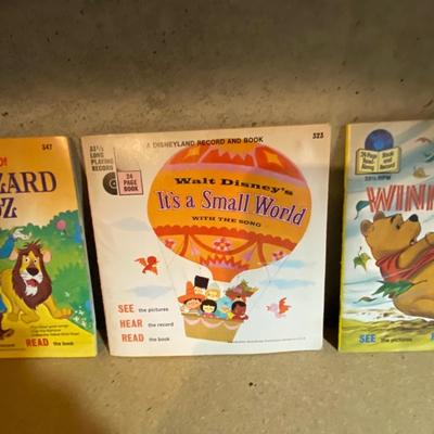 WINNIE THE POOH, IT'S A SMALL WORLD, & THE WIZARD OF OZ READ ALONG BOOK AND RECORD