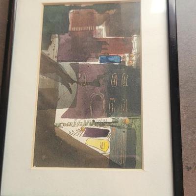 Corner basket, signed art, ceramic vessel