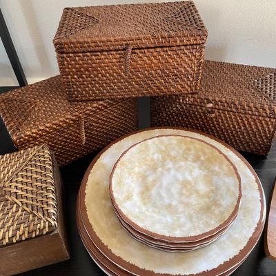 Baskets & plastic/MelMac(?)dishes