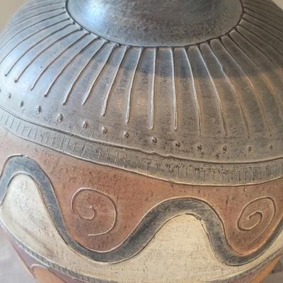 Floor vase with feather like sprigs