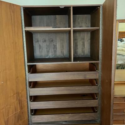 Vintage Wardrobe Dresser - Early 70's w. MCM Brutalist Style