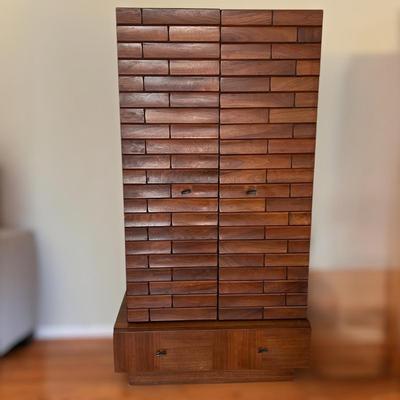 Vintage Wardrobe Dresser - Early 70's w. MCM Brutalist Style